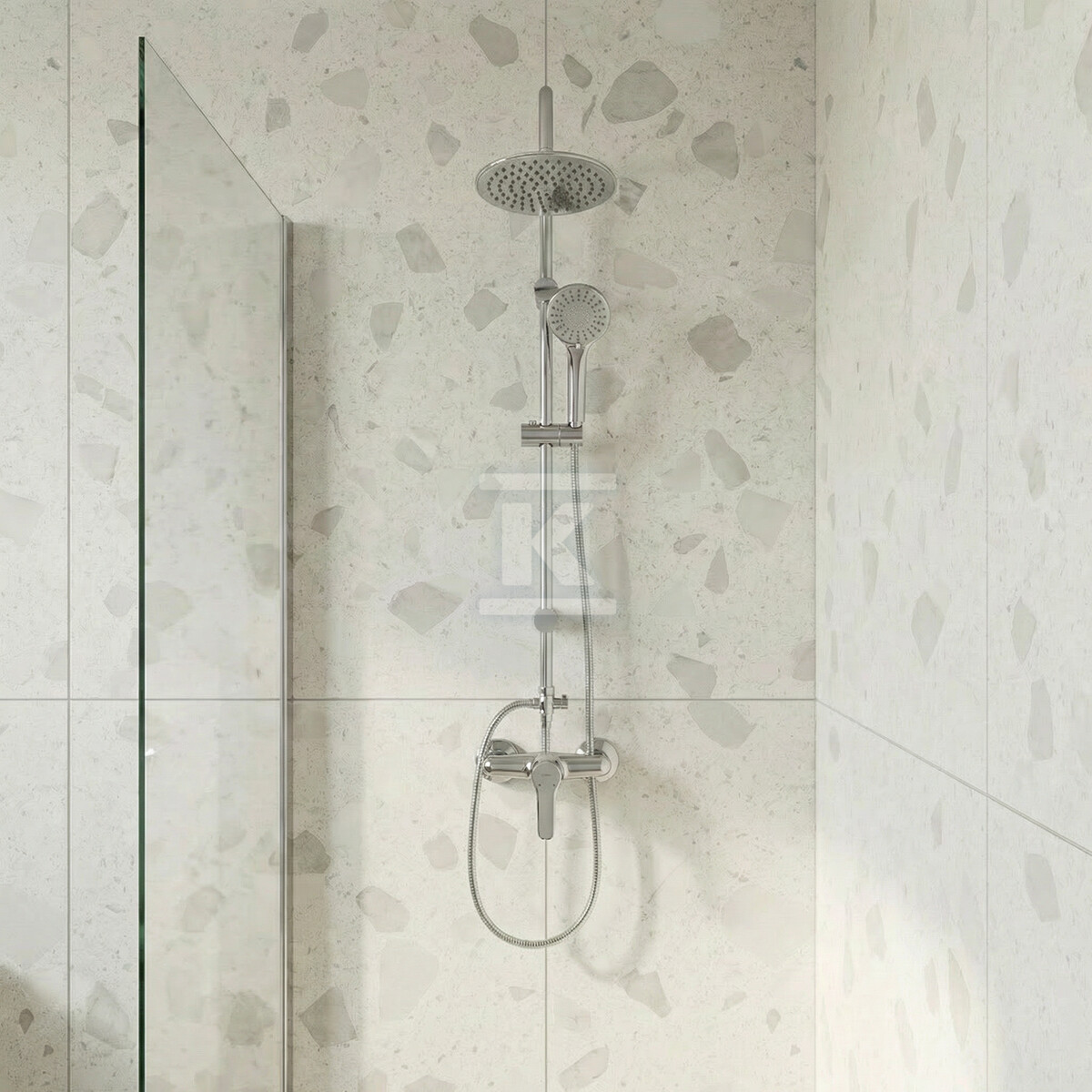 Bateria natryskowa VILLA ścienna bez - BVK_040D